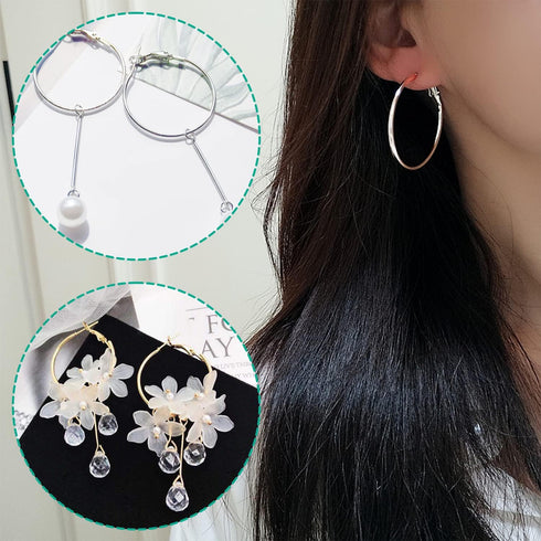 60PCS Beading Hoop Earrings Finding,URSMART Earring Making Hoops Open Round Earring Hoops for Jewelry Making DIY Craft Supplies (25MM/35MM)...