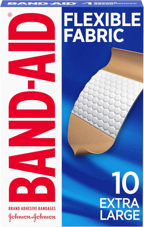 Band-Aid Brand Adhesive Bandages Flexible Fabric, Extra Large, 10 Count (Pack of 2)...