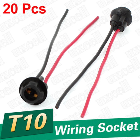 uxcell 20Pcs T10 194 168 W5W Rubber Bulb Socket Lamp Extension Holder Connector DC 12V...