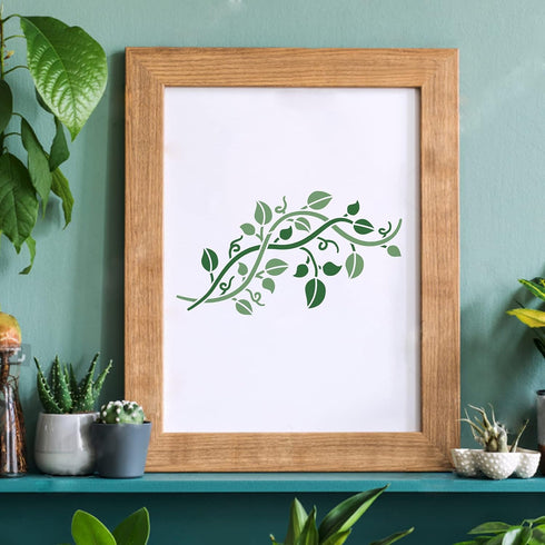 FINGERINSPIRE Vine Leaves Stencil Template 11.7x8.3 inch Plastic Vine Drawing Painting Stencils Rectangle Reusable Stencils for Painting and DIY P...