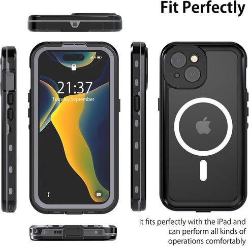 for iPhone 15 Case Waterproof,Full-Body Shockproof,Dustproof, Anti-Scratch, Anti-Stain,Camera Lens Protector Phone Case with Build-in Screen Prote...