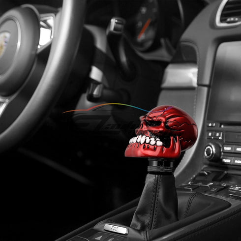 EZAUTOWRAP Red Universal Manual Wicked Skull Head Gear Stick Car Shift Knob Shifter Halloween...