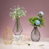 keebgyy Metal Rack Stand Clear Flower Vase Glass Vases Set, Nordic Style Lantern Glass Iron Art Plant Containers for Office Home Wedding Decorate(...