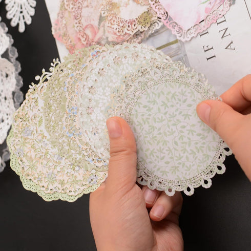 Vintage Scrapbook Paper Lace, 40pcs 4 Different Styles Scrapbook Supplies for DIY Cards, Scrapbooks, Photo Frames, Albums, Crafts, Card Making...