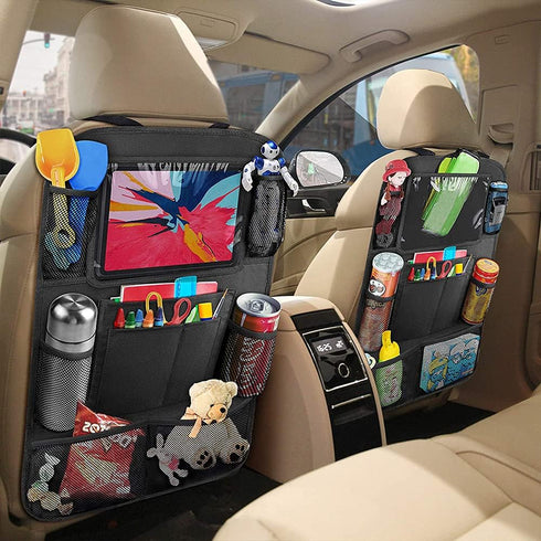Luckybay Car Backseat Organizer, 1 Pack Car Backseat Organizer for Kids Kick Mats, Travel Accessories Waterproof, Durable with 10" Tablet Holder, ...