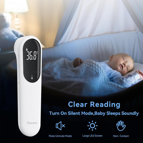 Berrcom No Touch Forehead Thermometer for Adults and Kids, Digital Infrared Thermometer Dual Probe Technology Touchless Baby Thermometer with LED ...