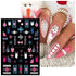 JMEOWIO 10 Sheets Christmas Pink Nail Art Stickers Decals Self-Adhesive Pegatinas Uñas Snowflake Xmas Winter Holiday Cute Elk Nail Supplies Nail A...
