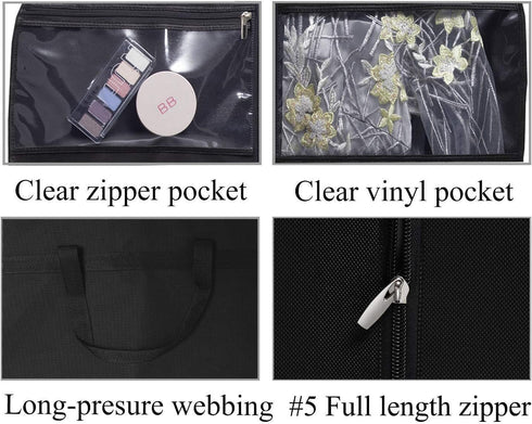 KIMBORA 54" Trifold Dress Garment Bags for Travel Gusseted Suit Cover with 2 Large Mesh Shoe Pockets (Black)...