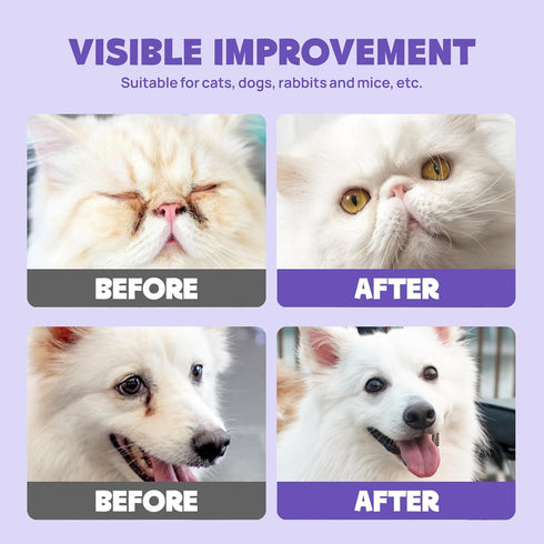 HICC PET Eyes Wipes for Dogs & Cats - Gently Remove Tear Stain, Eye Debris, Discharge, Mucus Secretions - Coconut Oil Pet Cleaning Grooming Deodor...