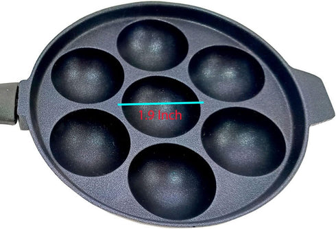 G & D Appam Pan Non Stick Ebelskiver Patra Pancake Mold Aluminium Appachatty Paniyaram Pan 7 Cavity Paniyarakkal Patra Egg Pan Maker Appe Pan with...