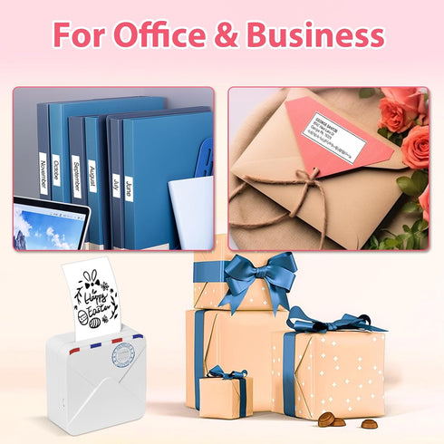 Mini Pocket Printer - M02S Upgrade 304DPI Wireless Bluetooth Thermal Sticker Printer, Compatible with iOS and Android, Print 3 Size Papers, Inkles...