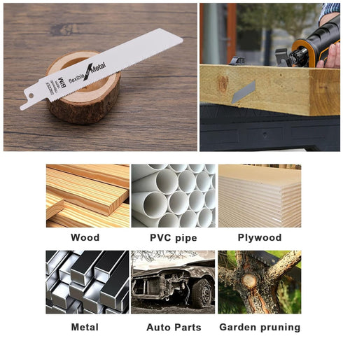 10PCS S922EF Reciprocating Saw Blades Metal 18TPI 150mm BIM Sabre Saw Blades for Cutting Metal 1.4mm Tooth Pitch Power Tool Accessories...