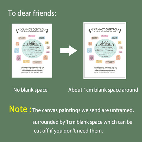 uoyien Growth Mindset Mental Health Posters I Cannot Control and I Can Control Positive Affirmations Charts Canvas Wall Art Kids Educational Print...