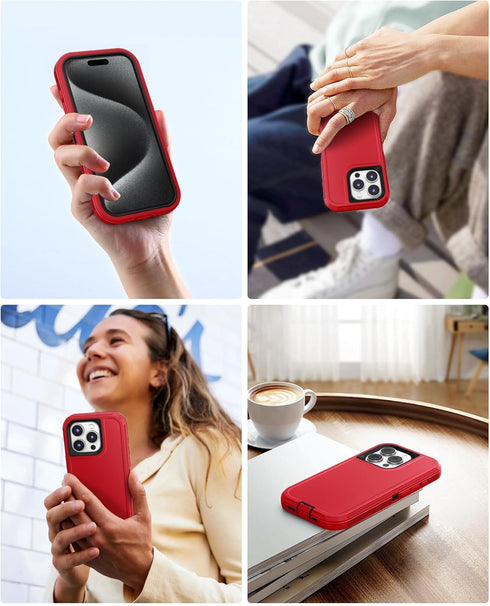 Jelanry Case for iPhone 15 Pro Max, Heavy Duty Rugged Dual-Layer Protection Phone Case with Anti dust Port Scratch Shockproof Matte Armor Back Cov...