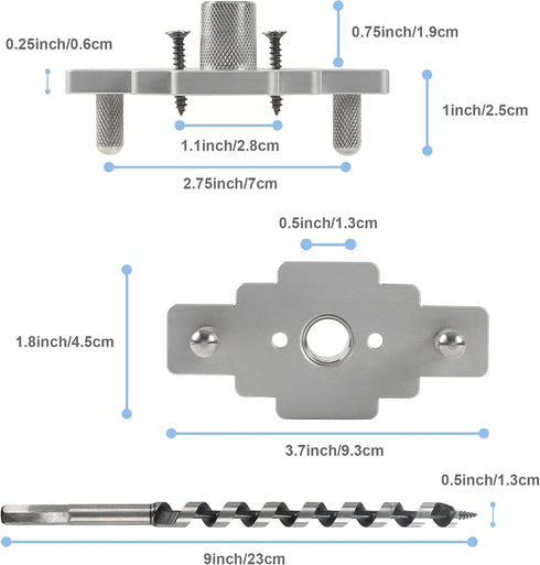 Floating Shelf Bracket Dowel Jig Kit with 1/2" x 9" Drill Bit, Self Centering Straight Hole Drill Guide for Installing Floating Shelf Hidden Brack...