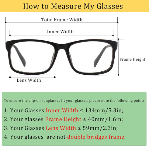 Polarized Clip-on Sunglasses Anti-Glare Driving Glasses for Prescription Glasses...