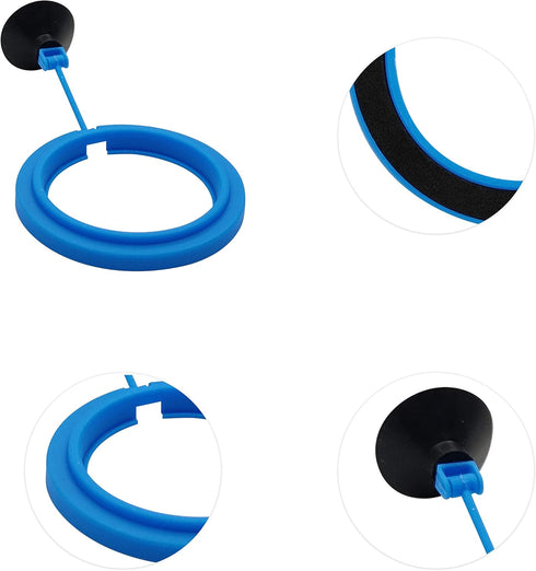 zhuohai Fish Feeding Ring Floating Food Feeder Circle with Suction Cup Easy to Install Aquarium (Round)...