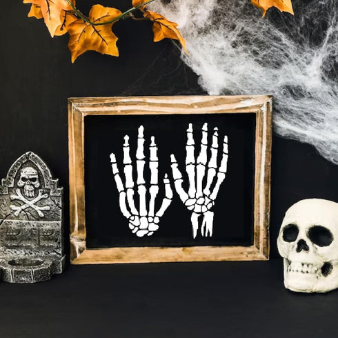 14 Pieces Skull Stencils Reusable, Scary Skeleton Stencils Fire Template Skull Flame Stencils Stencils for Painting on Wood, Wall, Canvas, Scrapbo...
