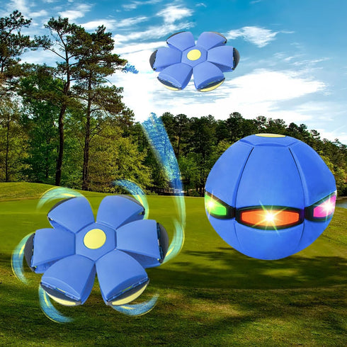 FlidRunest 2PCS Pet Toy Flying Saucer Ball, Flying Saucer Ball Dog Toy with 3 Light for Interactive Dog,Cats, Children's Foot Ball,Outdoor Games,C...