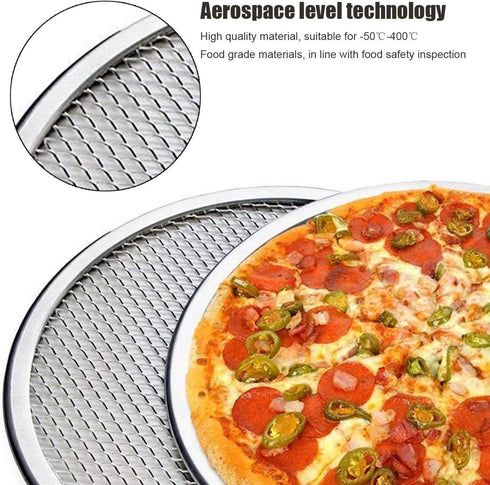 Pizza Screen, 3PCS Aluminum Alloy Seamless Pizza Screen Non Stick Mesh Net Baking Tray Cookware Kitchen Tool For Oven, BBQ 10 inch and 12 inch,14 ...