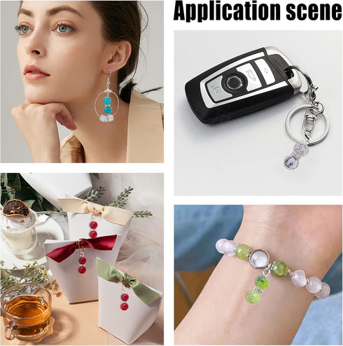 NBEADS 10 Pcs Glass Bead Stitch Markers, Alloy Enamel Crochet Stitch Marker Charms Locking Stitch Marker for Knitting Weaving Sewing Accessories Q...