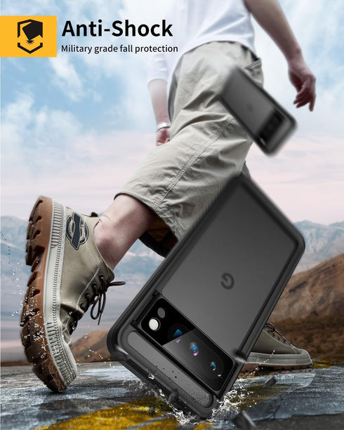 Lanhiem Pixel 8 Pro Case, IP68 Waterproof Dustproof Case with Built-in Screen Protector, Rugged Full Body Shockproof Protective Clear Cover for Go...