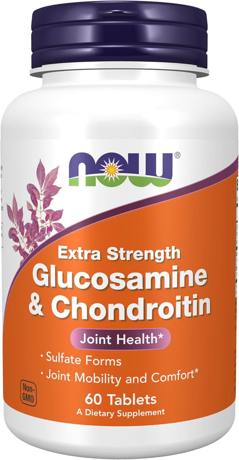 NOW Supplements, Glucosamine & Chondroitin Extra Strength, Sulfate Forms, 60 Tablets...
