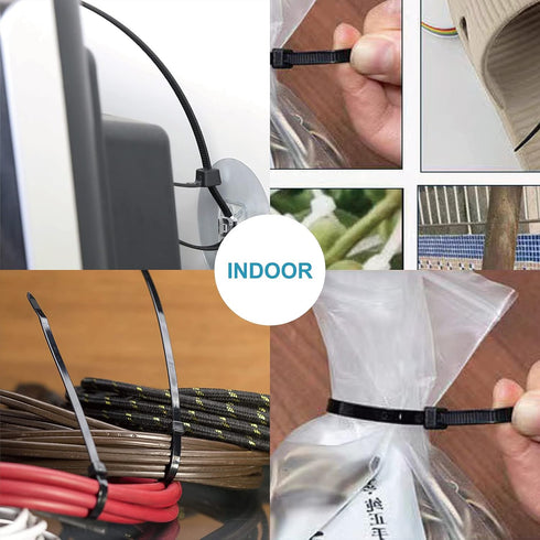 Zip Ties Assorted Sizes(4”+6”+8”+12”), 400 Pack, Black Cable Ties, UV Resistant Wire Ties by ANOSON...