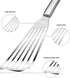 KSENDALO Thin Fish Spatula Stainless Steel -Flexible Slotted Egg Flipper with Angled Blade & Comfortable Hollow Grip, Metal Turner for Fish Egg Om...