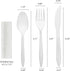 Party Essentials Individually Wrapped Plastic Cutlery Packets/Silverware Kits, White Fork/Spoon/Knife/Napkin, 100 Sets...