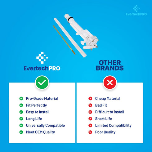 PLBD94005 EvertechPRO Anti-Siphon Ballcock Valve For Toilet, Durable Universal Fit Toilet Parts Inside Tank Kit, Easy Installation, Toilet Repair ...