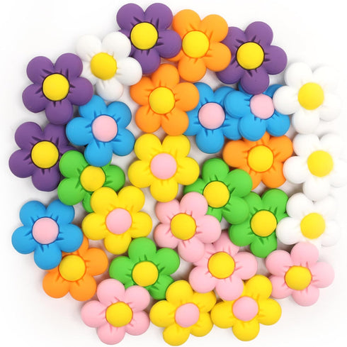 28 Pieces Pack, Flowers Shoes Charms Decorations Different No-Repeat Accessories Wristband Bracelet Girls Boys Teens Kids Birthday Party Favor Gif...
