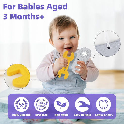 Chuya Baby Teething Teether Toys for Infant Toddlers Relief of Discomfort Soft Gums Chew Toys Silicone BPA Free...