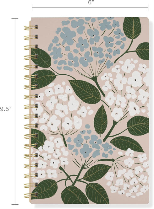 Fringe Studio "HYDRANGEAS 6" X 9.5" SIGNATURE VEGAN LEATHER SPIRAL JOURNAL - 160 PAGES, Megan Galante Collection (896084)...