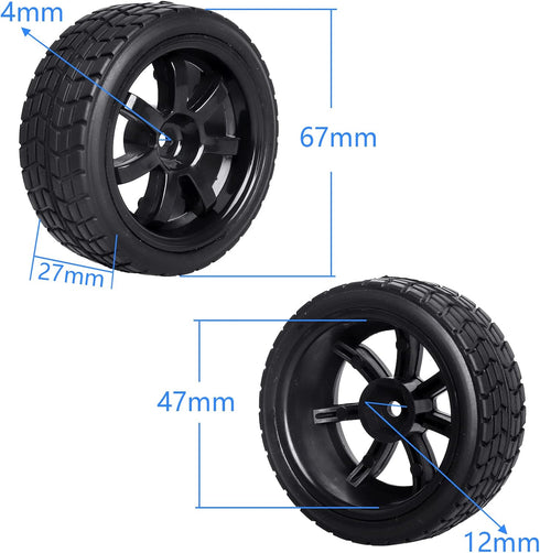 PreGlued 12mm Hex Hubs Wheel Rims&2.64" Rubber Tires for 1/10 On-Road Touring Car Drift for Traxxas 4tec 2.0 3.0 Tamiya TT02 TT01 HPI RS4 HSP Flyi...