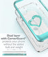 VENA vLove Glitter Clear Case Compatible with Apple iPhone 11 (6.1"-inch 2019), Heart Shape (CornerGuard Protection) Dual Layer Slim Hybrid Clear ...