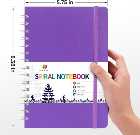 BLUMOST Spiral Sketchbook for Drawing, 120gsm Sketch Book for Sketching, Artist Drawing Blank Paper Notebook for Kids Adults Beginners, Inner Pock...