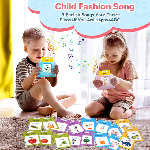 Spanish & English Talking Flash Cards for Toddler 2-6 Year Olds, Learning Montessori Toys with 224 Sight Words, Speech Therapy Toys, Children's Se...