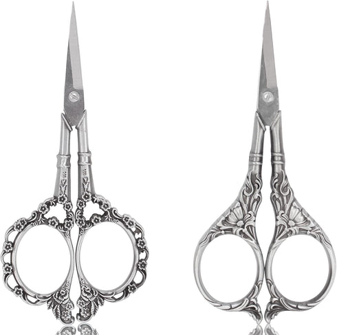 BIHRTC 2 Pairs Sewing Embroidery Scissors 4.5 Inch Embroidery Scissors Stainless Steel Sharp Steel DIY Tools Dressmaker Small Shears for Needlewor...