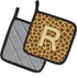 Caroline's Treasures CJ1025-RPTHD Letter R Initial Monogram - Giraffe Pair of Pot Holders Kitchen Heat Resistant Pot Holders Sets Oven Hot Pads fo...
