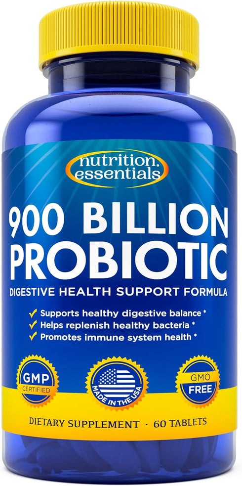 Probiotics for Women and Men - with Lactase Enzyme and Prebiotic Fiber for Digestive Health - 80%+ More Potent Supplement for Gut Health Support -...