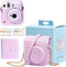 Protective Case for Fujifilm Instax Mini 12 Instant Camera, PU Camera Case with 64 Pocket Mini Photo Album, Cute Camera Strap, Photo Border Sticke...