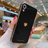 Teageo Compatible with iPhone Xr Case for Women Girl Cute Love-Heart Luxury Bling Plating Soft Back Cover Raised Full Camera Protection Bumper Sil...