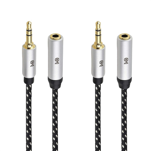 Cable Matters 2-Pack Headphone Extension Cable - 6ft, 3.5mm Extension Cable, Aux Cord Extender, Black...
