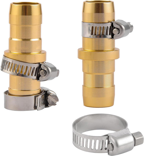 2 Pack Garden Hose Connector Repair Mender Kit with Stainless Clamp,Fits 3/4"-5/8" Water Hose Repair Fitting...