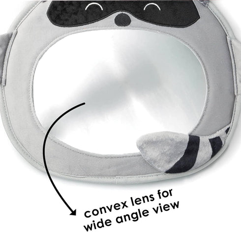 Diono Easy View Racoon Character Baby Car Mirror, Safety Car Seat Mirror for Rear Facing Infant, Fully Adjustable, Wide Crystal Clear View, Shatte...