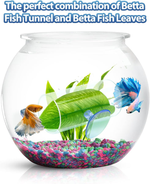 1 Pack Betta Fish Acrylic Tube Tunnel,Betta Fish Leaf Pad Simulating The Natural Habitat for Betta Spawning Grounds Breeding Resting Bed?Betta Toy...