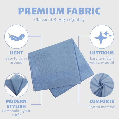 Giantree 5 Pcs Cotton Handkerchiefs for men, Classic Pocket Squares Set Soft Mens Hankies Handkerchiefs 15.8" x 15.8" 5 Colors...