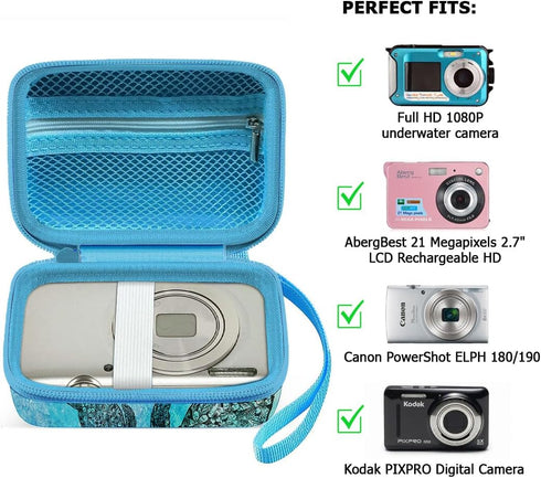 WIRESTER Ocean Sea Turtles Digital Camera Case, Camera Storage Bag Carrying Case Compatible with AbergBest 21 Mega Pixels 2.7 LCD Rechargeable HD,...