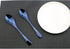 Flatware Set 18/10 Stainless Steel Mirror Polished Blue Cutlery - Silverware Utensil Set of Serrated Steak Knife Dinner Fork Knife Spoon Salad For...
